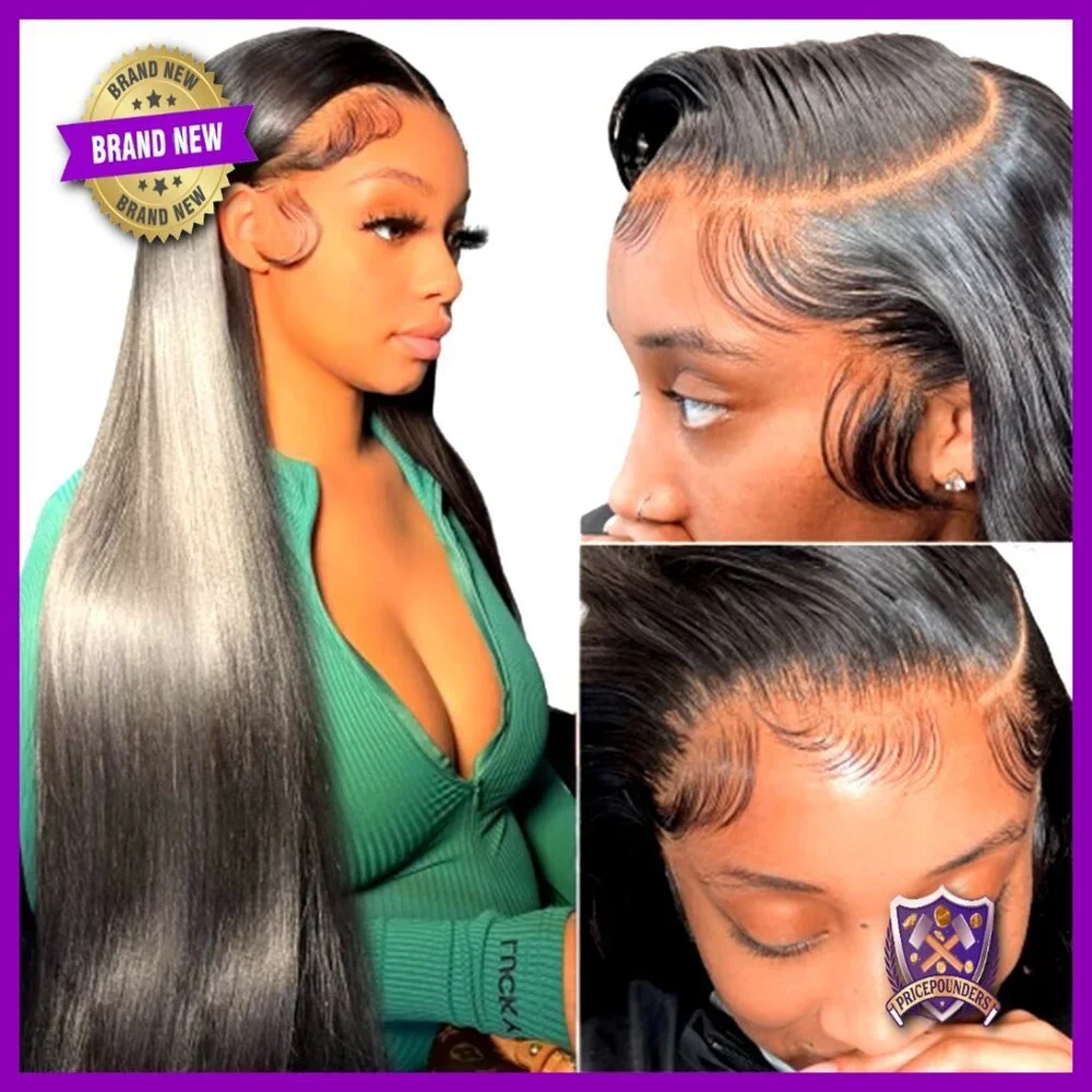 Straight Human Hair Lace Front Wig 24in HD 13x4 Glueless Virgin Brazilian